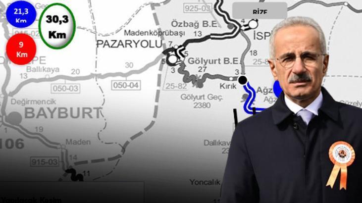 Erzurum-Rize yolunda 8 keskin viraj tarih oldu